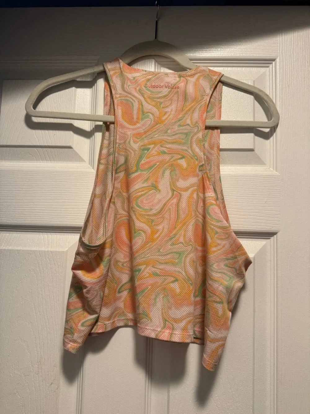 Outdoor Voices Peach & Green Swirl Crop Tank - Picture 3 of 6